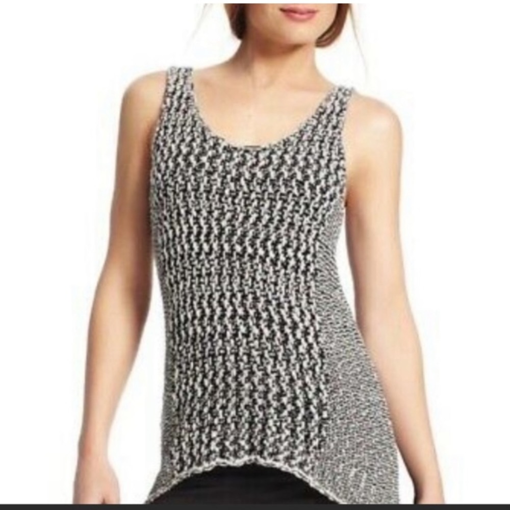 Cabi cotton knit tunic black and white cotton tank top size xs